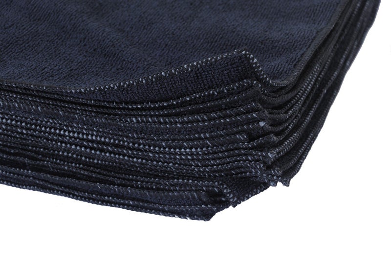 Eurow Premium 350 GSM Microfiber Cleaning Towels, Highly Absorbent, Lint-Free, Quick-Dry, Durable & Reusable for Auto Detailing, Home, Salon, Industrial Use,12" x 12", Black, 25-Pack - Image 3